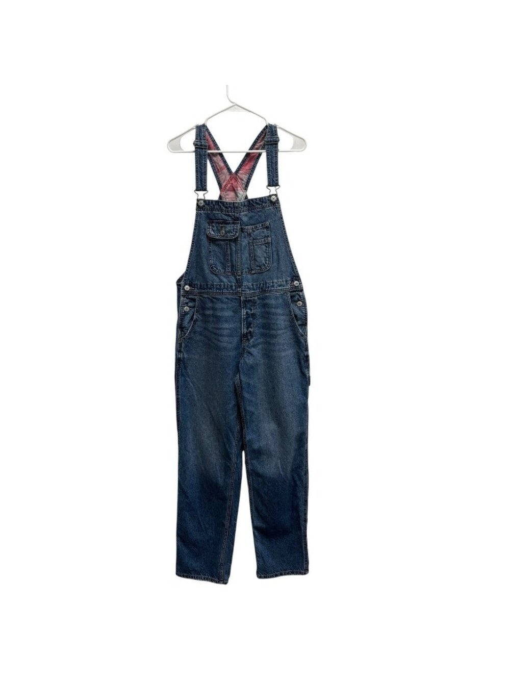 American Eagle Baggy Overall Jeans Small Plaid Lining